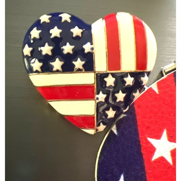 Star Spangle Banner Earrings & Enamel Pin Set - Picture 9 of 9